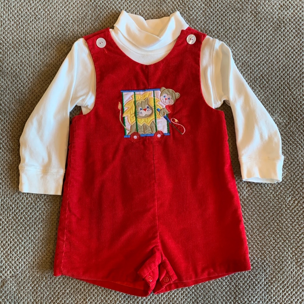 Corduroy Romper & Carters Turtleneck Outfit Animal